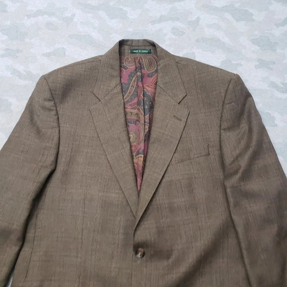 Lauren Ralph Lauren Blazer Mens 42R Brown Two Button Sport Coat Business Office